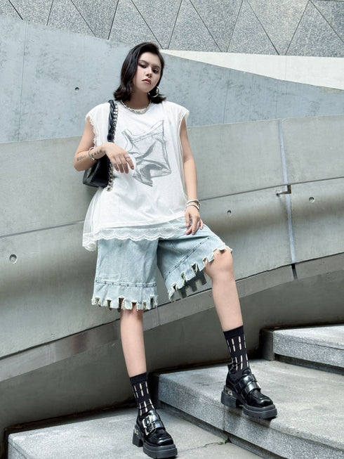 Mesh Overlay Graphic Tank
